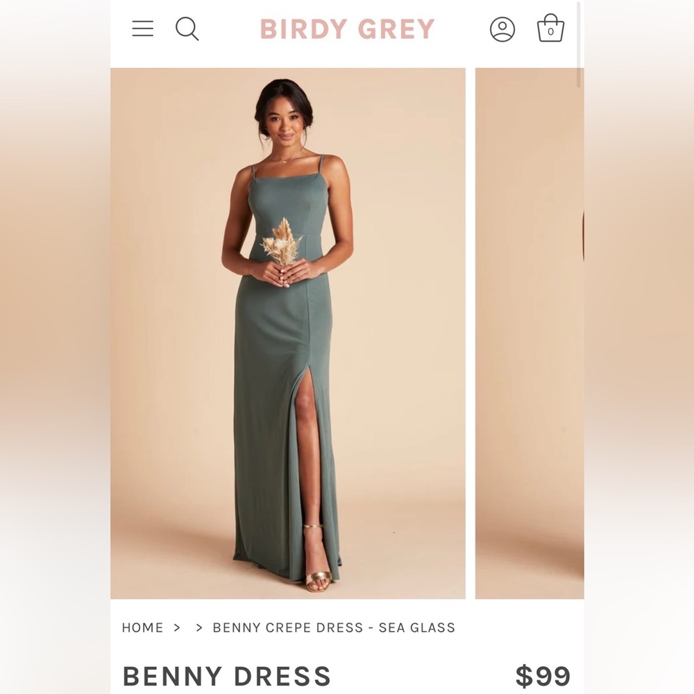 Long dress with a slit and a tie back.